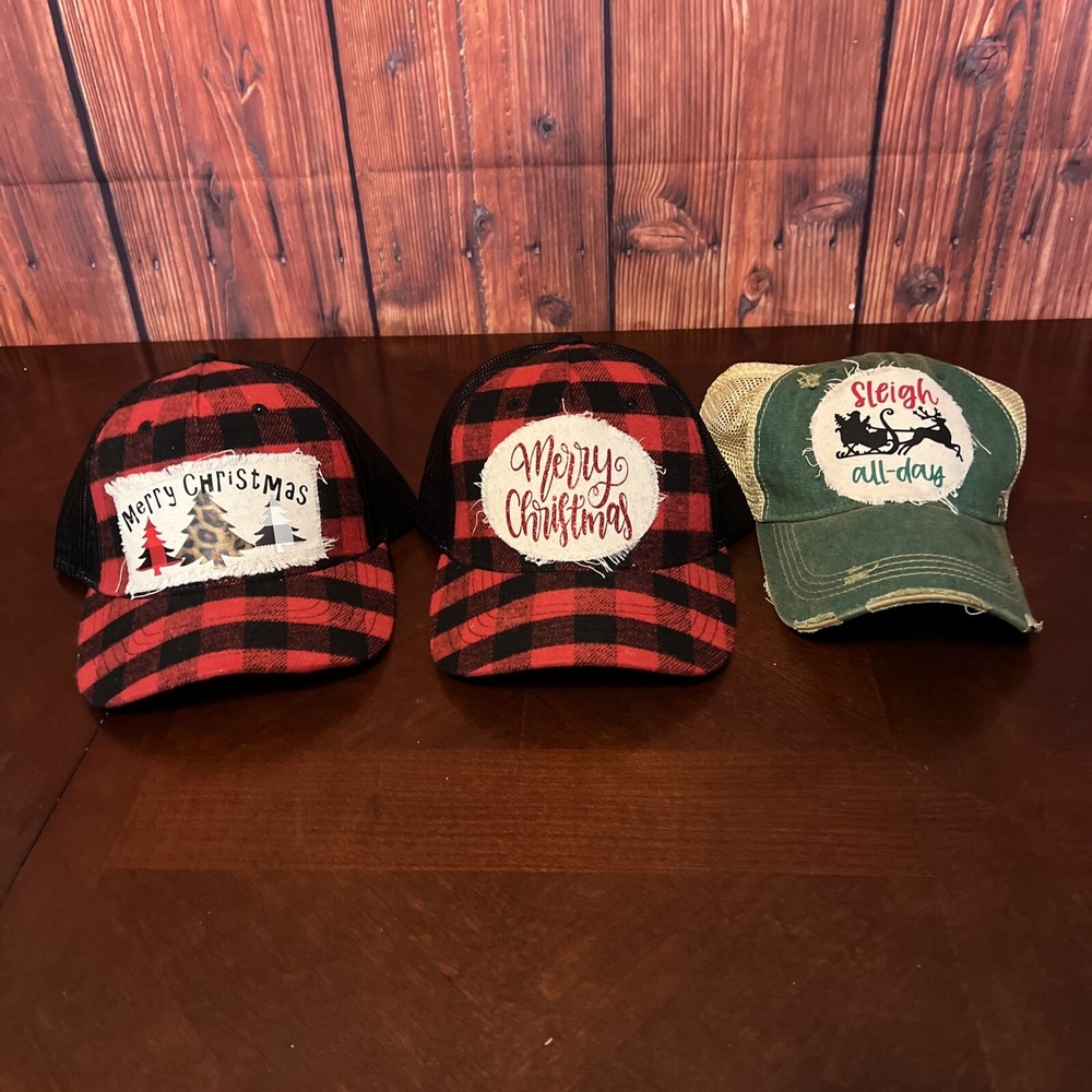 Merry Christmas BASEBALL CAP DAD HAT HOLIDAYS Set Of Tree Boho Groove‎